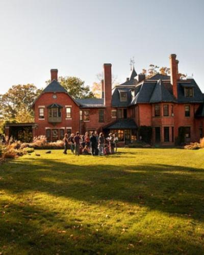 Students gathered outside of AD White House